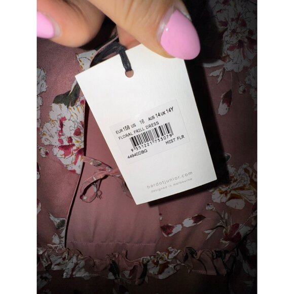 Bardot Junior‎ Floral Long Sleeve Dress Size 14Y Pink & White Western Boho Girly - Picture 11 of 11